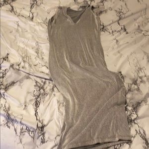 Grey Ribbed Stretchy Dress
